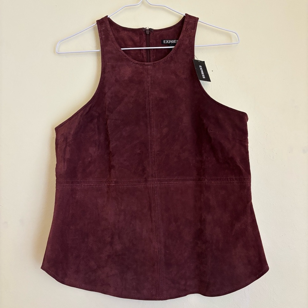 Express Suede Burgundy/Brown Tank Top